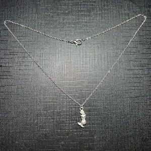 Elegant Plated Silver Mermaid Pendant Necklace